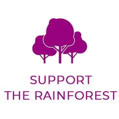 Supports the Rainforest icon. Sustainable Skincare