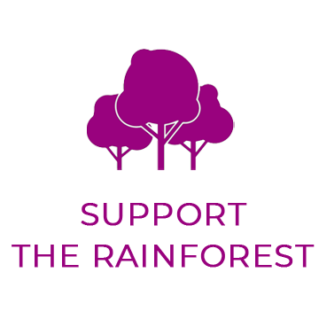 Supports the Rainforest icon. Sustainable Skincare